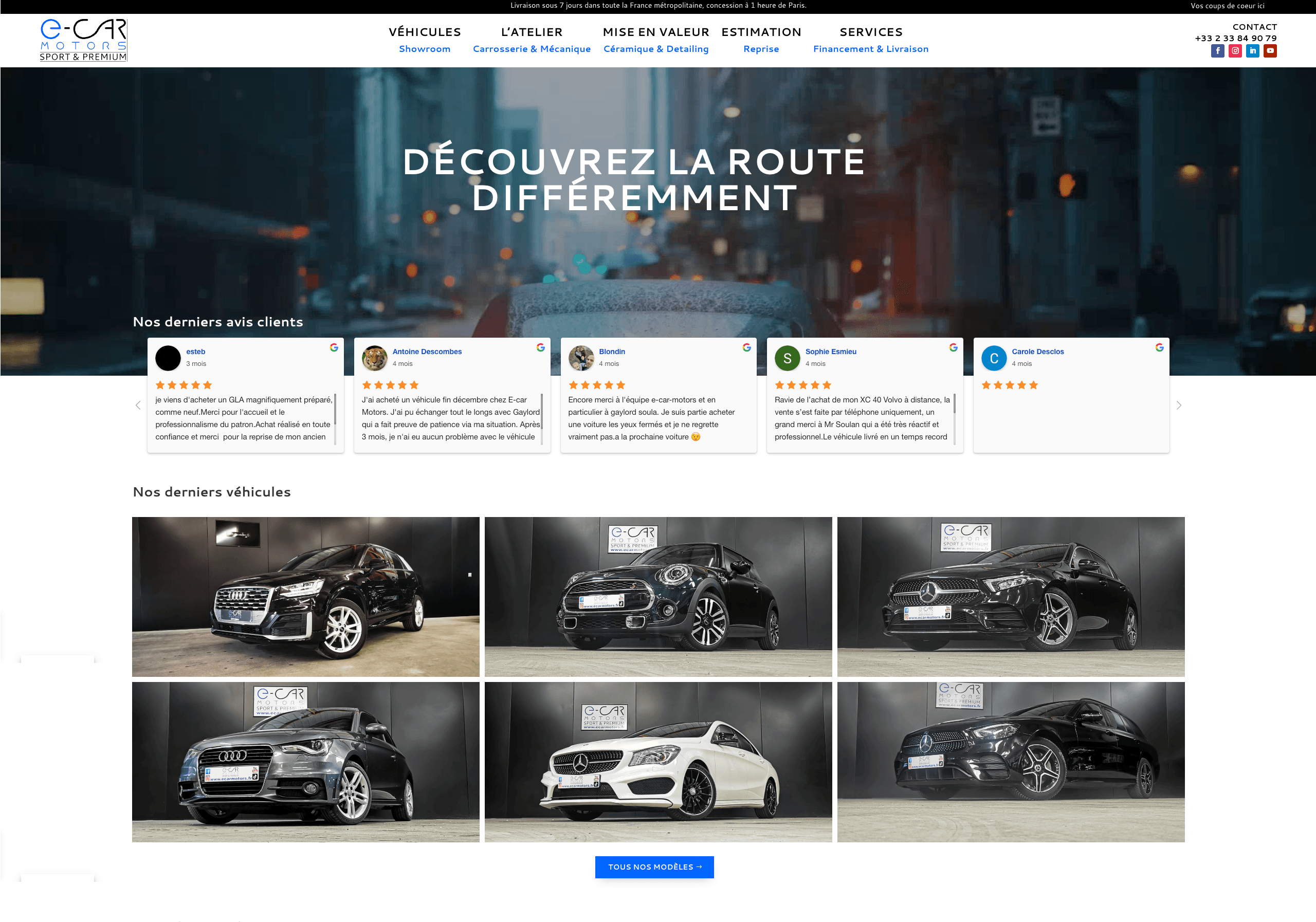 capture d'écran - ecarmotors