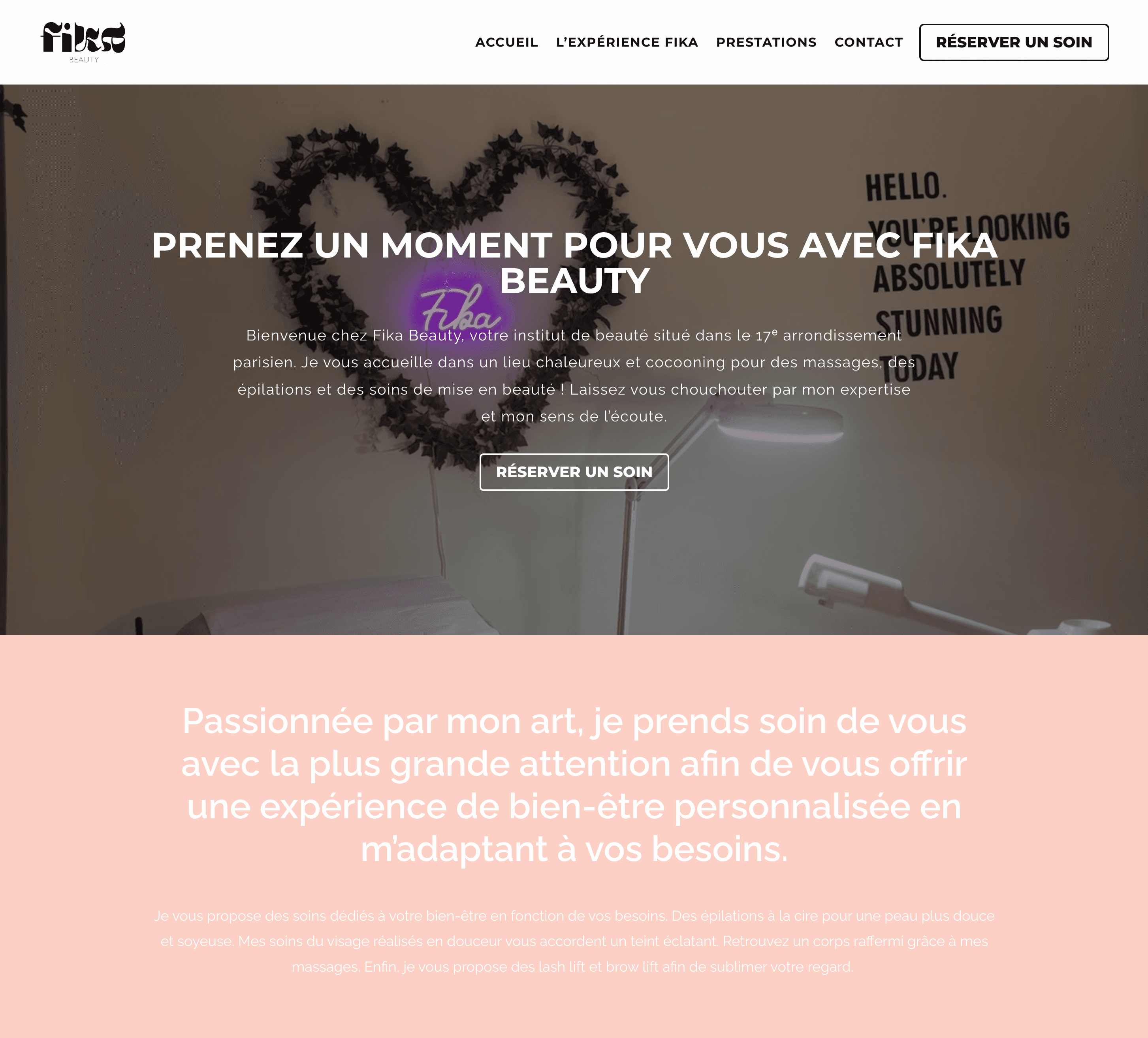 Maquette du projet Fika Beauty